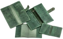 Подарочный набор кожаных аксессуаров Valenta 4 в 1 Зеленый, ПН442, Зелёный