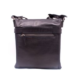 Шкіряна чоловіча сумка на плече Valenta ВМ7027, Чорний