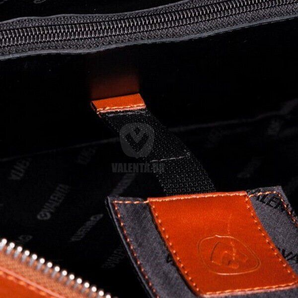 Шкіряна коричнева сумка з відділенням для ноутбука Valenta, Коричневий