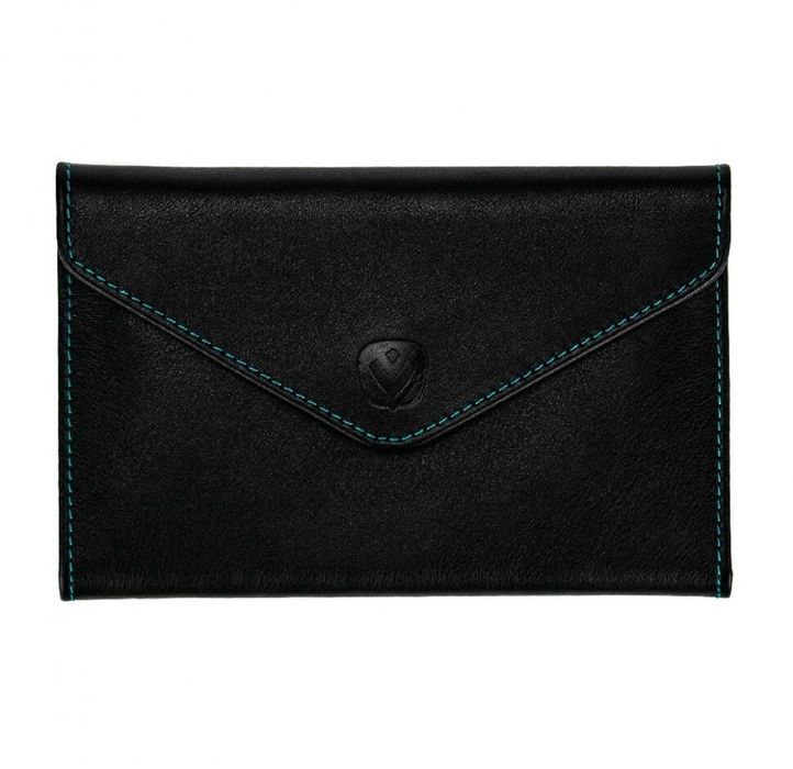 Leather men's black and turquoise wallet-organizer Envelope