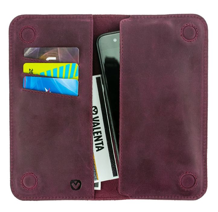 Кожаный чехол-кошелек Valenta Libro для Apple iPhone 13 Pro Max Бордовый