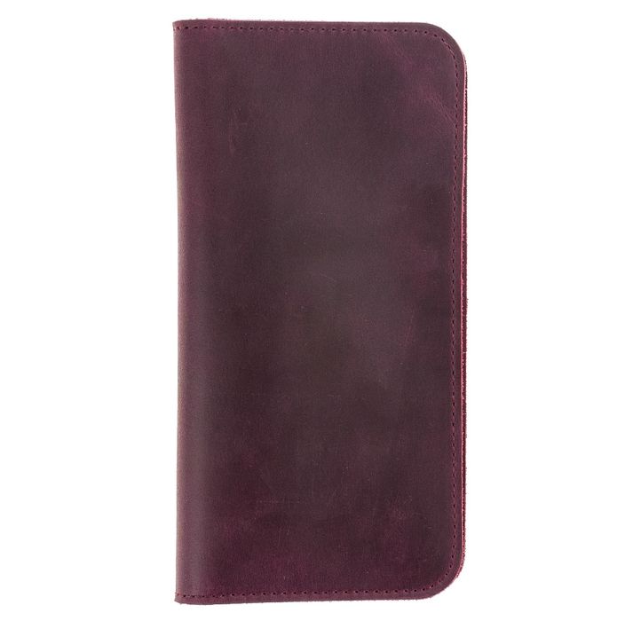 Шкіряний чохол-гаманець Valenta Libro для Apple iPhone 13 Pro Max Бордовий