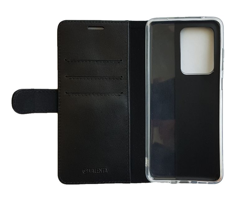 Шкіряний чохол-книжка Valenta для телефону Samsung Galaxy S20 Ultra, Чорний