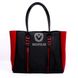 Кожаная женская черно-красная сумка-шоппер Valenta