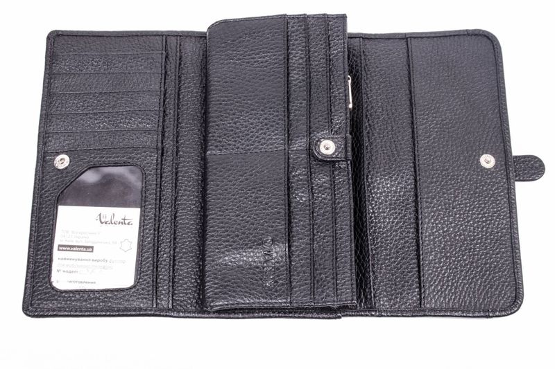 Жіночий шкіряний гаманець ХР45 Classic Valenta чорний флотар