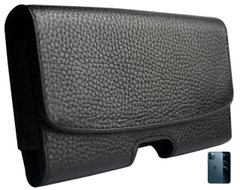 Кожаный чехол на ремень Valenta 1299XL для iPhone 12 Pro Max Черный флотар, Черный