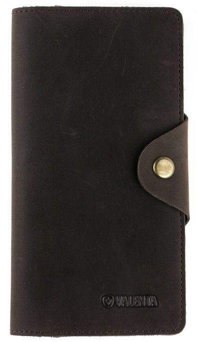 Шкіряний чоловічий гаманець подвійний Valenta коричневий Crazy Horse