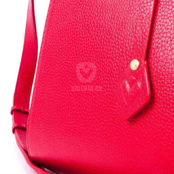 Кожаная красная женская сумка-трапеция Valenta большая, Червоний