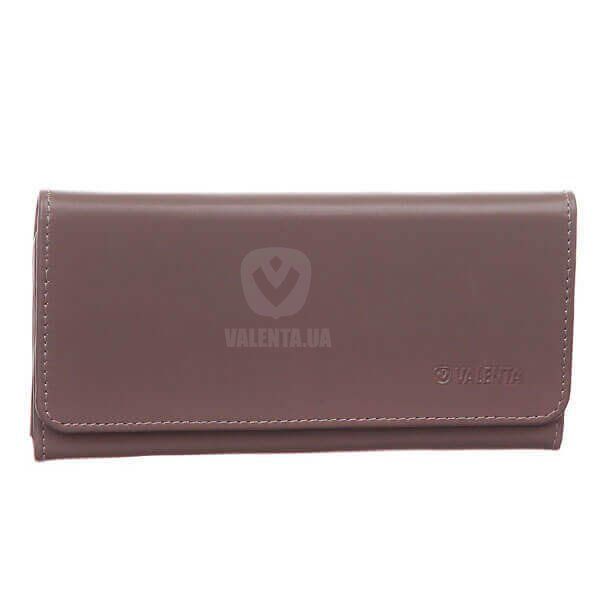 Женский компактный кожаный кошелек Valenta цвета мокко