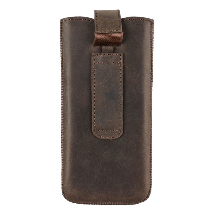 Кожаный чехол-карман Valenta C1009 для iPhone 12/12 Pro Коричневый