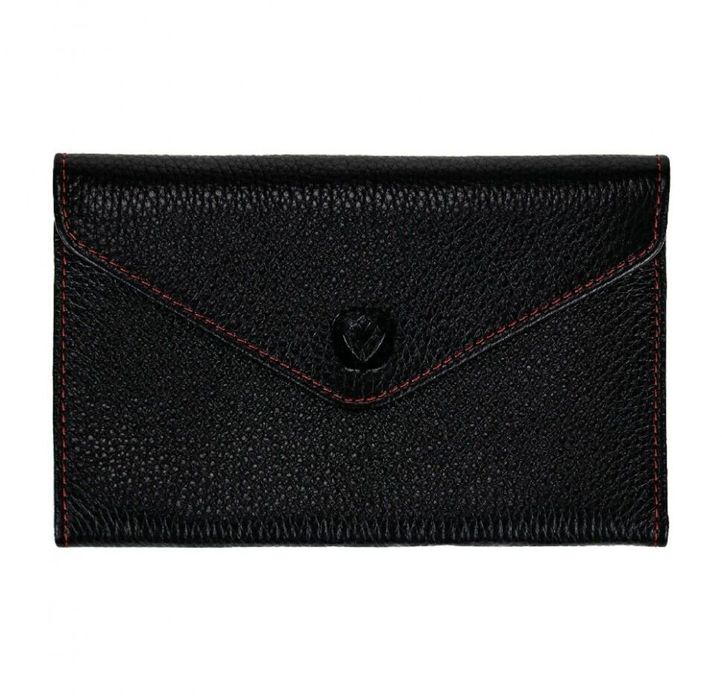 Кожаный мужской черно - красный бумажник-органайзер Envelope