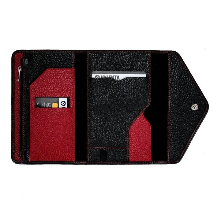 Кожаный мужской черно - красный бумажник-органайзер Envelope