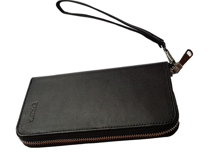 Шкіряний гаманець на блискавці Valenta ХР214 Чорний