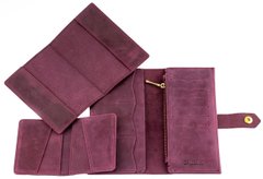 Подарочный набор кожаных аксессуаров Valenta 3 в 1 Бордовый, ПН3992, Бордовый