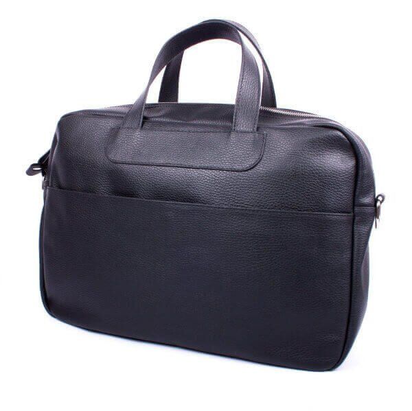 Кожаная мужская деловая сумка Valenta с карманами, Черный