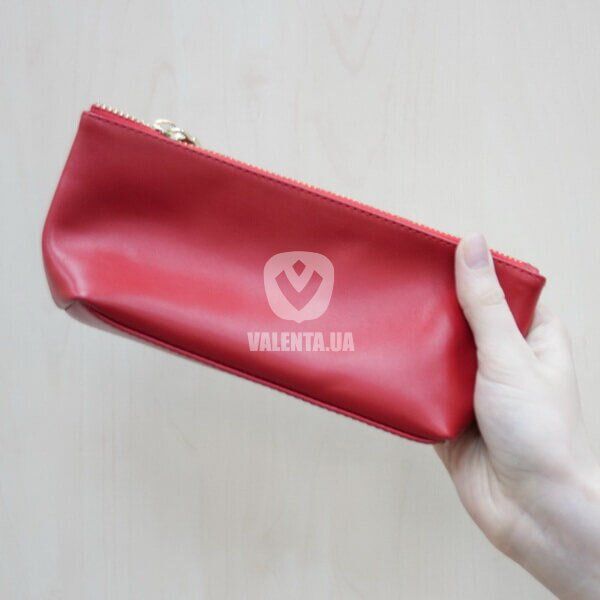 Leather cosmetic case - pencil case Valenta pink