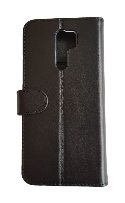 Кожаный черный чехол-книжка Valenta для Xiaomi Redmi 9, Черный