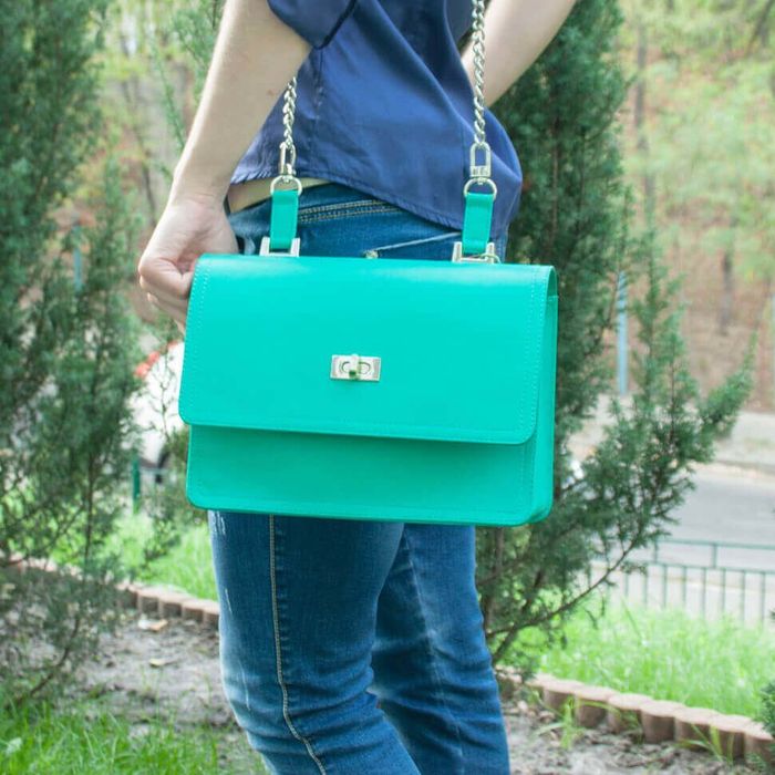 Кожаная женская сумка-сэтчел Valenta, Turquoise
