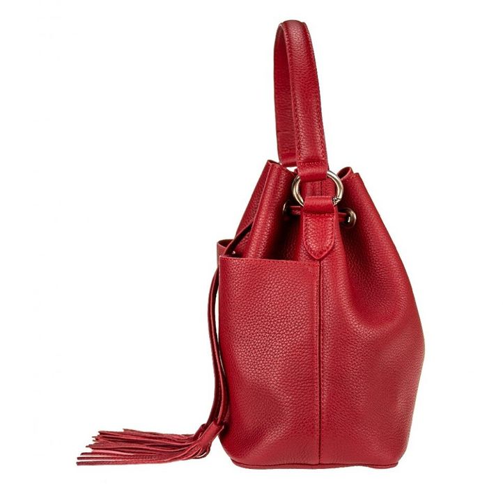 Кожаная женская сумка-мешок Valenta ВЕ6173 Красная