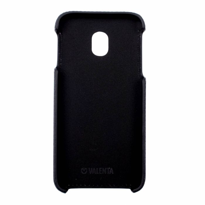 Кожаный чехол-накладка Valenta для телефона Samsung Galaxy J3 (2017) J330, The black