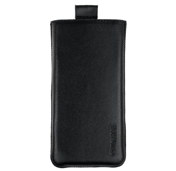 Кожаный чехол-карман VALENTA для телефона Xiaomi Redmi Note 8T Чёрный, Черный