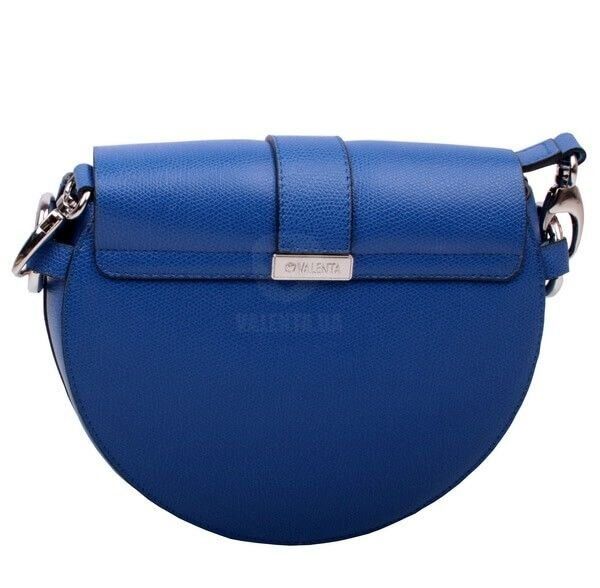 Кожаная синяя женская сумка-седло Valenta, Темно-синий