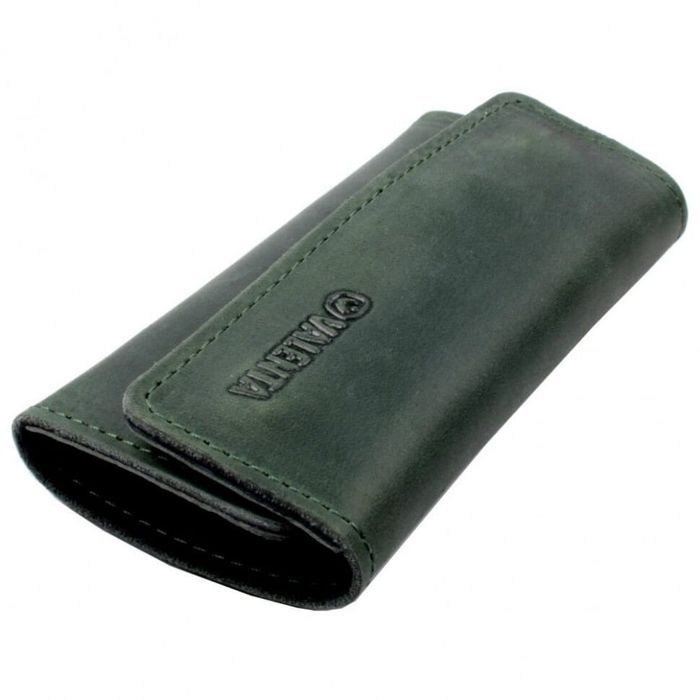 Кожаный футляр для ключей Valenta нубук зеленый, ХК4169, Green