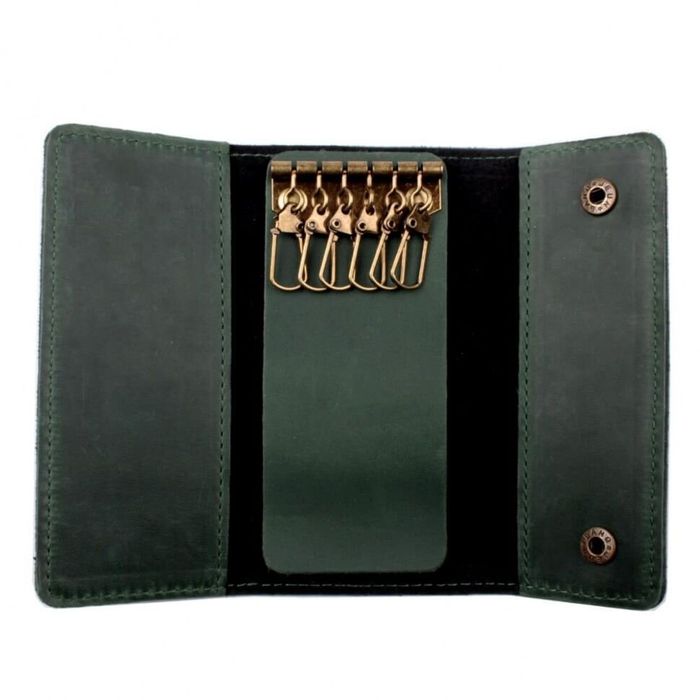 Кожаный футляр для ключей Valenta зеленый, ХК4169, Зелёный
