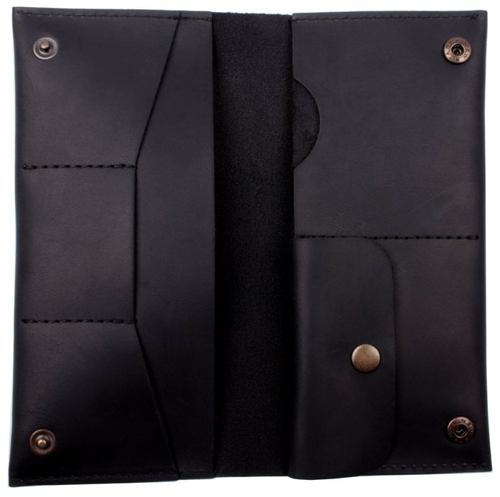 Leather black holder ХР184 Valenta for documents and money