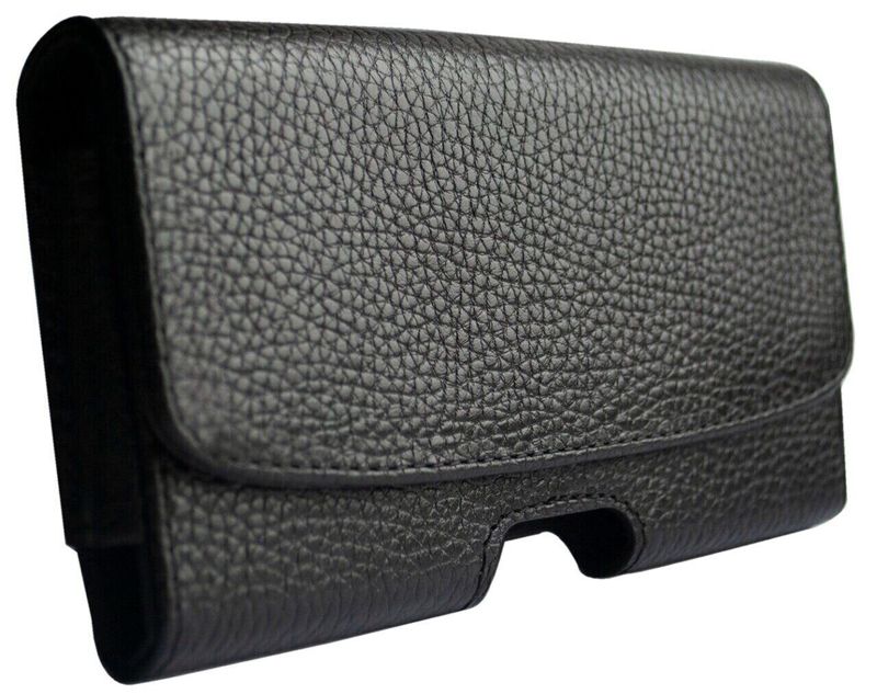 Кожаный чехол на ремень Valenta 1299XL для iPhone XS Max Черный флотар, Черный