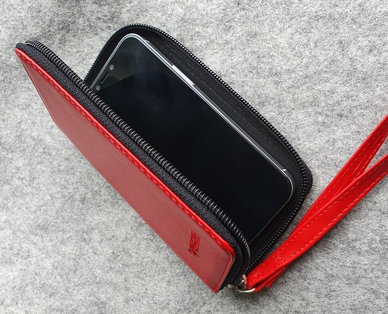 Кожаный чехол 1317S Valenta на молнии для Apple iPhone 12 mini Красный