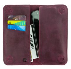Кожаный чехол-кошелек Valenta Libro для Realme 8 Pro Бордовый