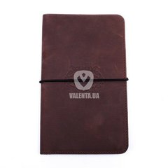 Кожаная коричневая обложка для блокнота Valenta нубук, ОУ210610