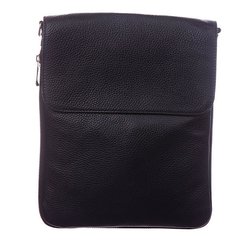 Шкіряна чорна чоловіча сумка-планшет Valenta ВМ7072 з блискавками, Чорний
