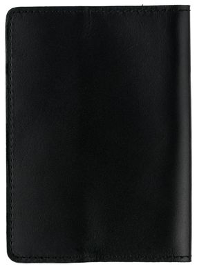 Шкіряна чорна обкладинка для паспорта Valenta, ОУ199541, Чорний