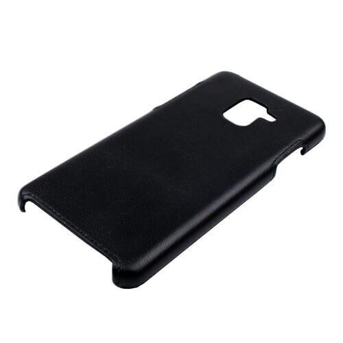 Кожаный чехол-накладка Valenta для телефона Samsung Galaxy A8 Plus 2018, The black