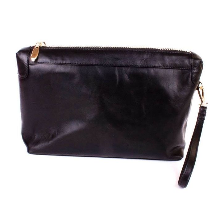 Women's leather cosmetic bag black Valenta large