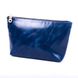 Valenta women's blue leather cosmetic bag medium