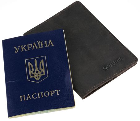 Шкіряна коричнева обкладинка для паспорта Valenta, ОУ199610, Коричневий