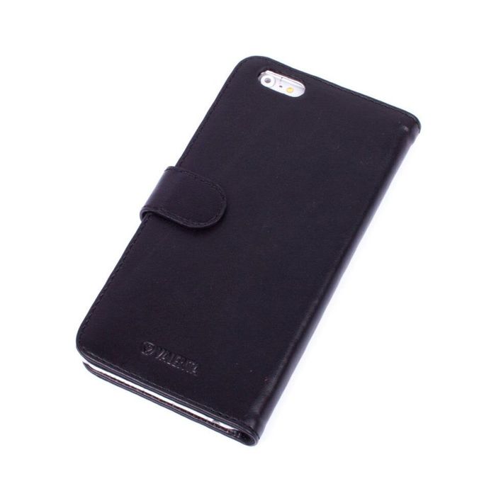 Кожаный черный чехол-книжка Valenta для iPhone 6/6S Plus - 5.5 дюйма, Черный