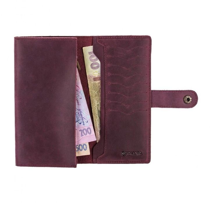 Valenta leather wallet XP196 burgundy Crazy Horses