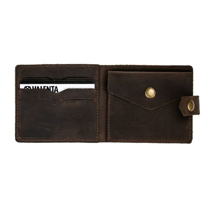 Men's leather wallet XP197 with a pocket for coins Crazy Horse Brown