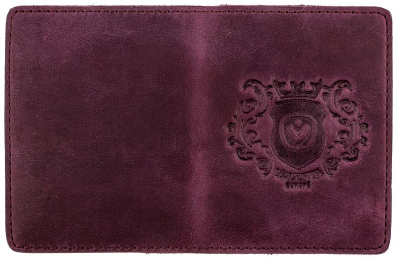 Кожаный мини-кошелек (визитница) Valenta бордовый крейзи хорс, ОК42992, Burgundy
