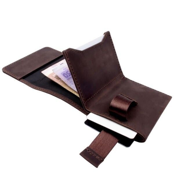 Valenta leather men's brown money clip ХР156