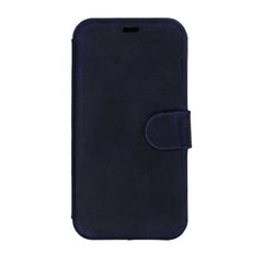 Кожаный чехол-книжка VALENTA для телефона Apple iPhone X/XS Темно-синий, Темно-синий