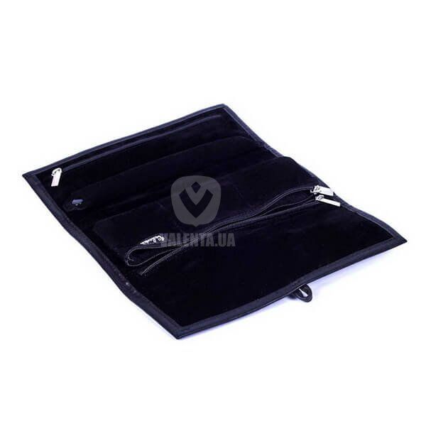 Шкіряна чорна сумочка-футляр для прикрас Valenta, ВХ40411, Чорний