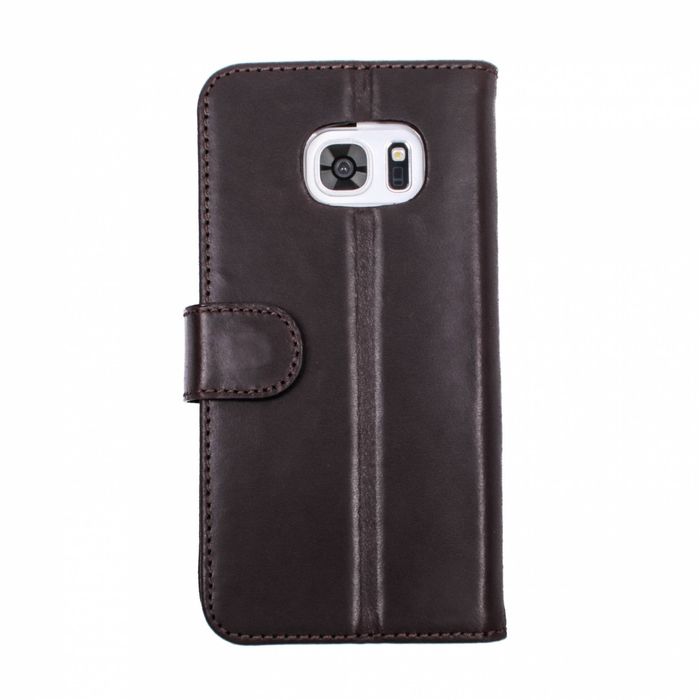 Кожаный коричневый чехол-книжка Valenta для Samsung Galaxy S7 с накладкой, Brown