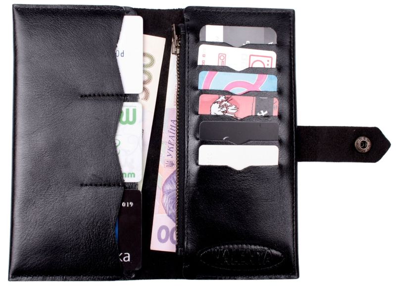 Шкіряний чоловічий чорний гаманець Valenta Legato ХР186 Alcor