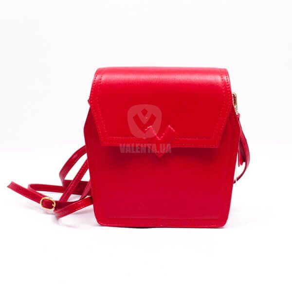 Женская  кожаная сумочка-ромб Valenta, Красный