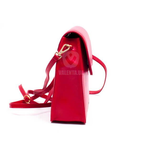 Женская  кожаная сумочка-ромб Valenta, Красный